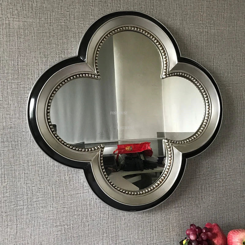 American Retro Bathroom Decorative Mirrors Modern Home Decoration Chinese Clover Wall Hanging Art Mirrors Dressing Table Mirrors