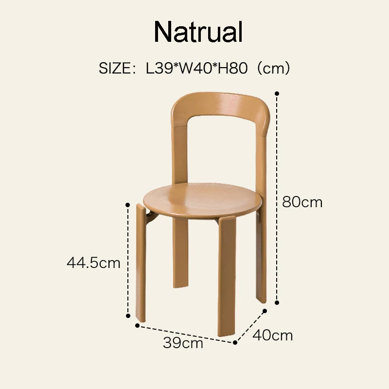 Nordic Beech Solid Wood Plywood Dining Stackable Vintage Curved Rey Backrest Swiss Chair