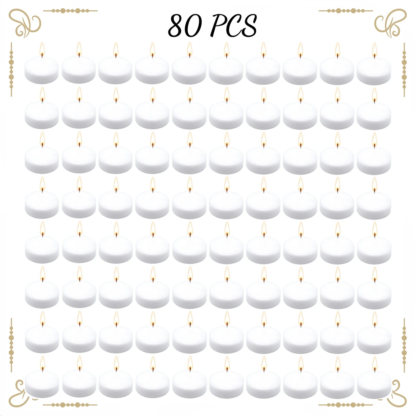 20-100pcs Floating Candles for Centerpieces Floating Pool Decorations for Wedding 1.7Inch 4Hours Burn Time Unscented Wax Discs