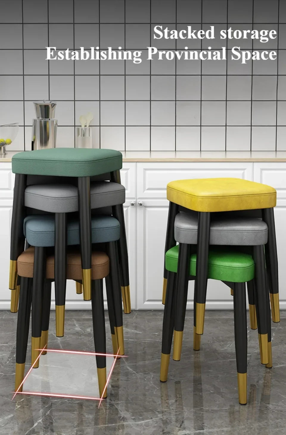 Dining Chair Living Room Leatherwear Latex Version Light Luxury Chair Dining Room Thickening Stable Leatherwear Square Stools
