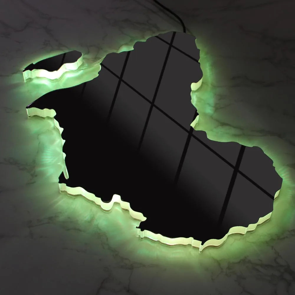Map Of Africa Light Up Neon Sign For Bedroom Office Glowing African Map Geography Luminous Wall Mirror LED Lighting Home Decor
