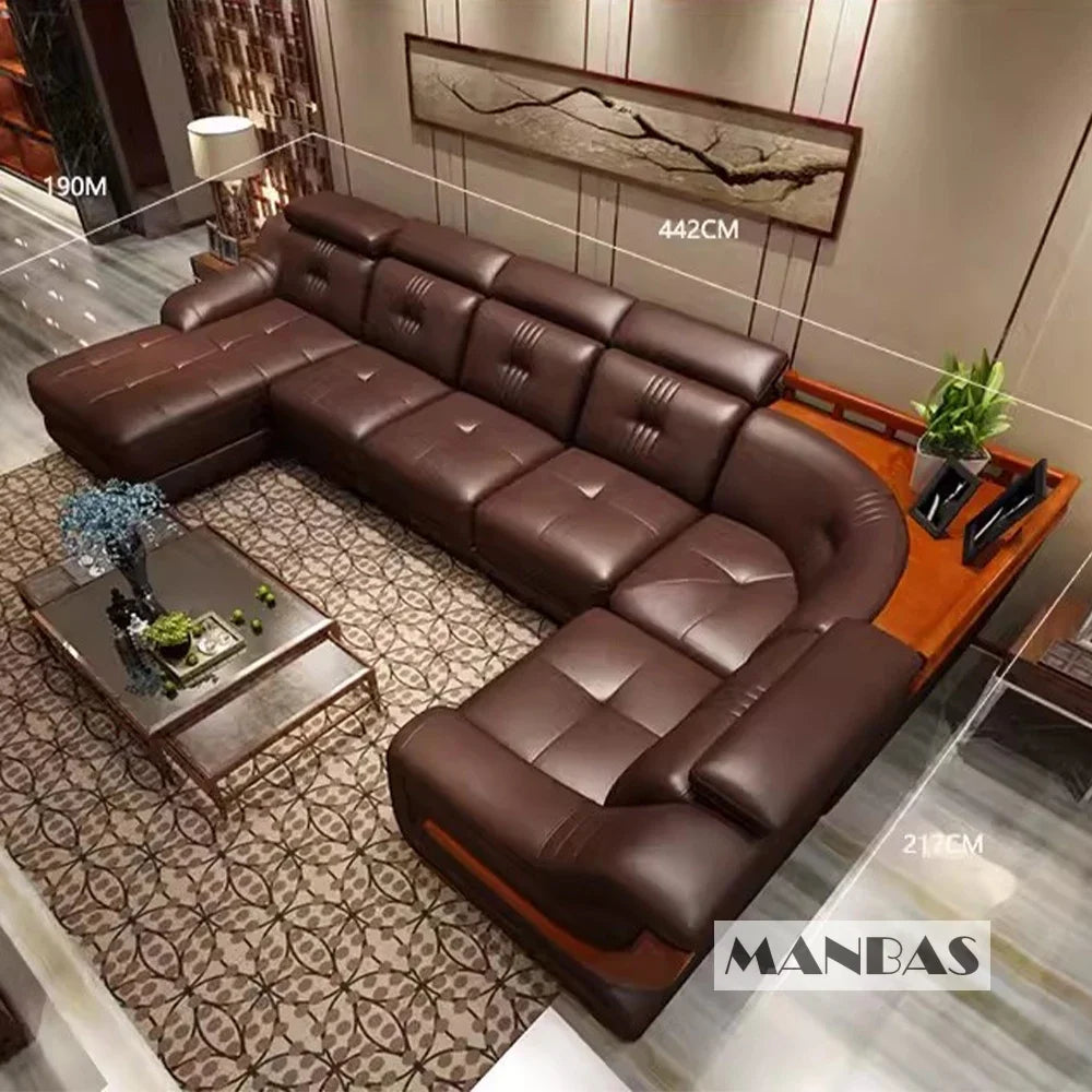 Linlamlim Premium Italian Genuine Leather Sofa Set Big Sectional Couch Living Room Sofas With Adjustable Headrest Home Furniture