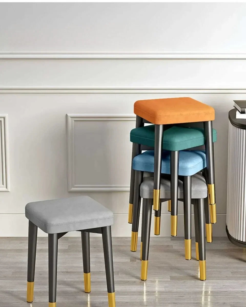 Dining Chair Living Room Leatherwear Latex Version Light Luxury Chair Dining Room Thickening Stable Leatherwear Square Stools
