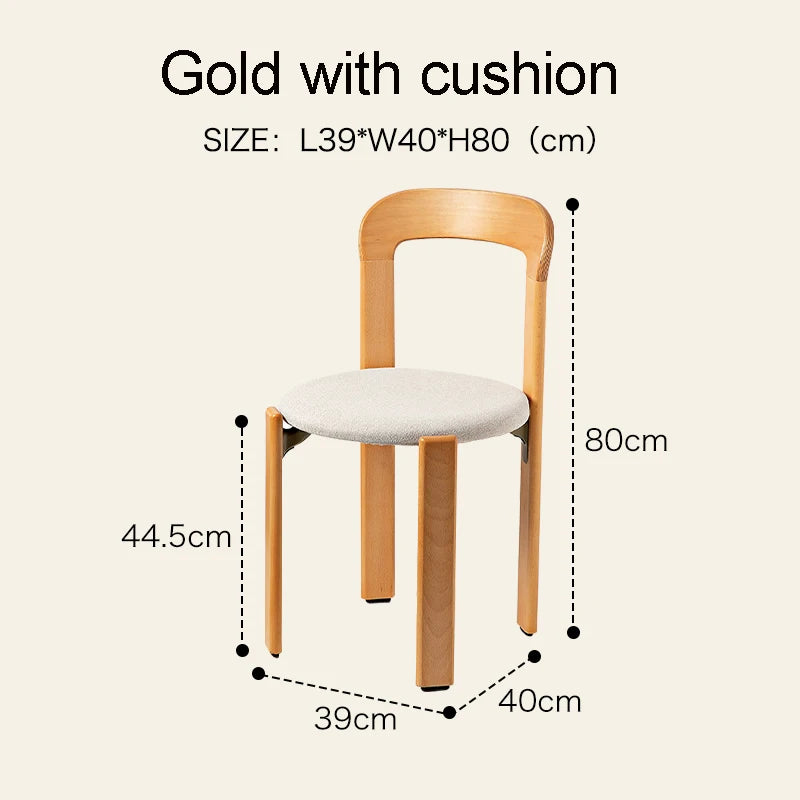 Nordic Beech Solid Wood Plywood Dining Stackable Vintage Curved Rey Backrest Swiss Chair