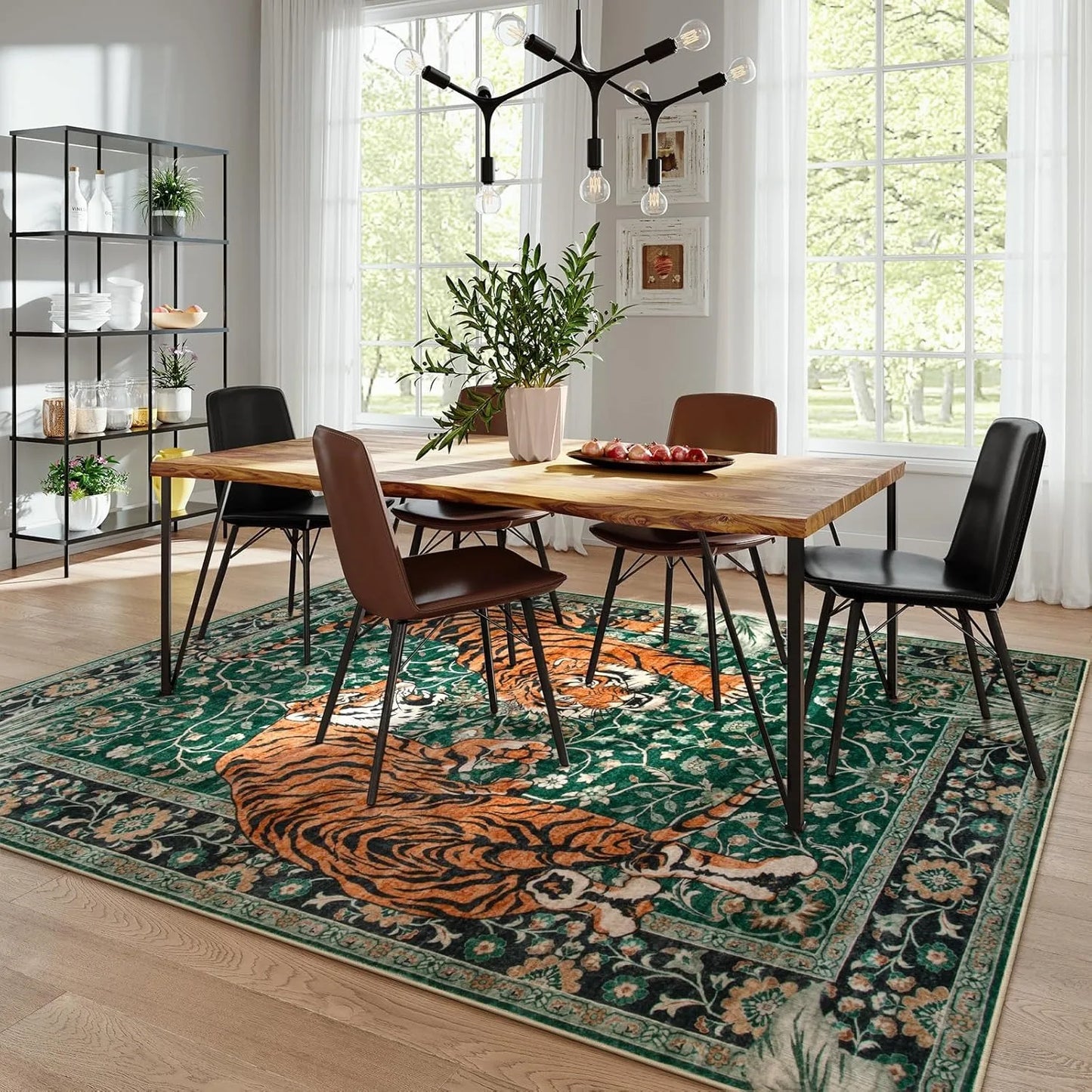 Rug for Living Room Carpet Jungle Tiger Home Decoration Large Area Bedroom Plush Floor Mat Machine Washable Coffee Table Rugs 러그
