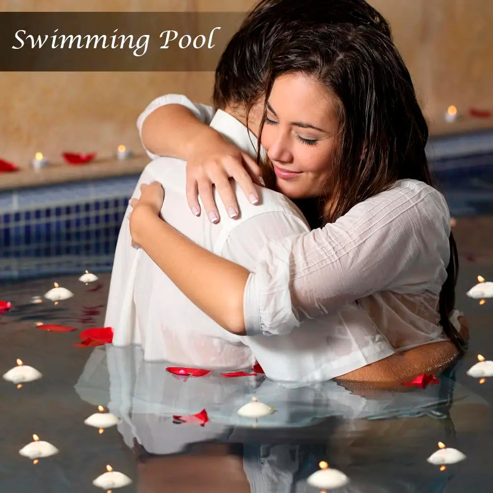 20-100pcs Floating Candles for Centerpieces Floating Pool Decorations for Wedding 1.7Inch 4Hours Burn Time Unscented Wax Discs