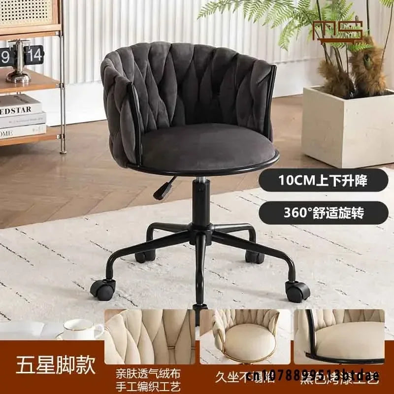Home Girls Bedroom Makeup Chair, Comfortable for Long Periods of Time Grace Living Room Backrest Lift Swivel Chair JQM Furniture