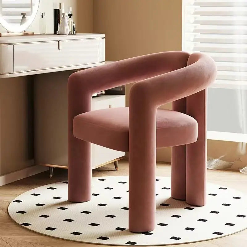 Richome Dressing Chair Makeup Flannel Stool Luxury Comfortable Chair for Dressing Table Livingroom Clothing Store Modern Design