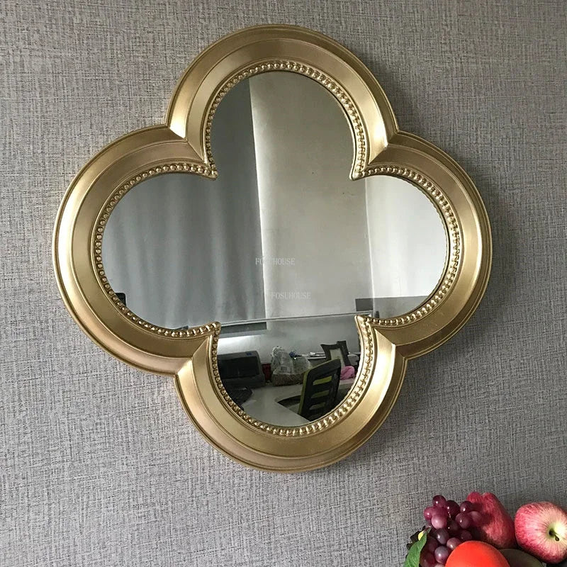 American Retro Bathroom Decorative Mirrors Modern Home Decoration Chinese Clover Wall Hanging Art Mirrors Dressing Table Mirrors