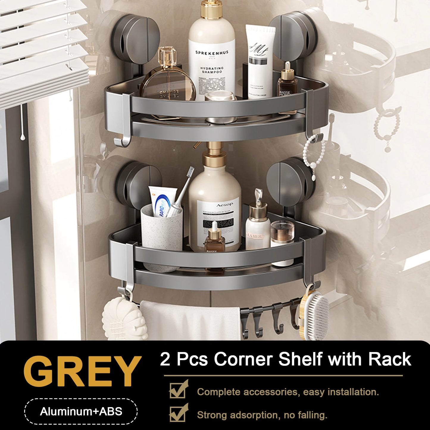 Bathroom Shelf for Shower Wall Mounted Shampoo Bottle Orangizer Shower Corner Rack Storage Punch-free Bathroom Accessories