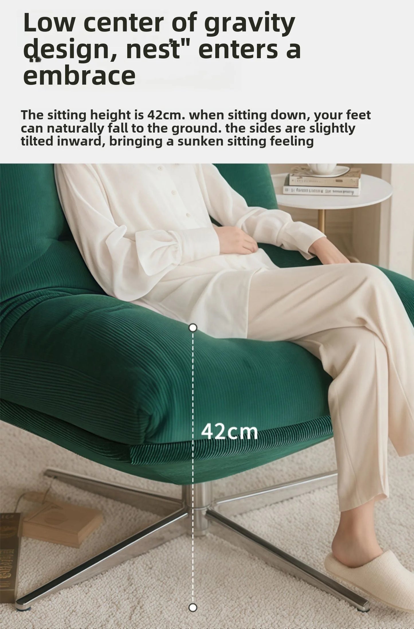 Single sofa chair light luxury medieval Bauhaus living room leisure chair bedroom lazy sofa