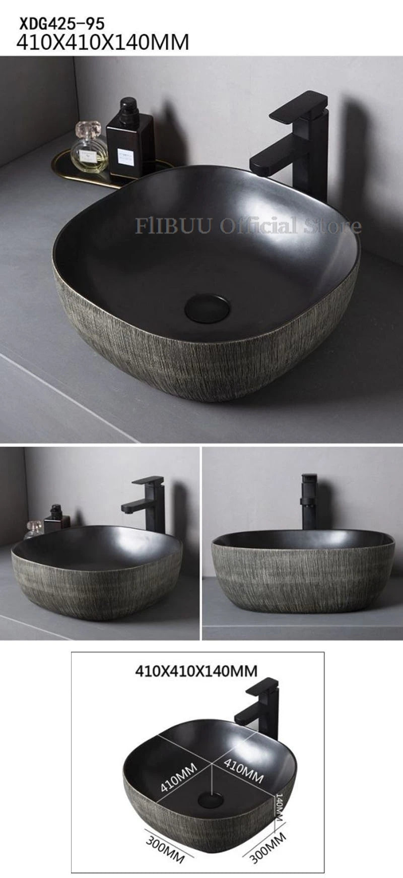 Ceramic Bathroom Vessel Sink Bowl Above Counter Art Single Sink Drain Lavatory Wash Hand Basin Household Countertop Wash Basin