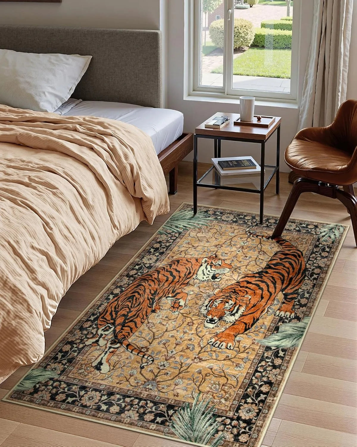 Rug for Living Room Carpet Jungle Tiger Home Decoration Large Area Bedroom Plush Floor Mat Machine Washable Coffee Table Rugs 러그