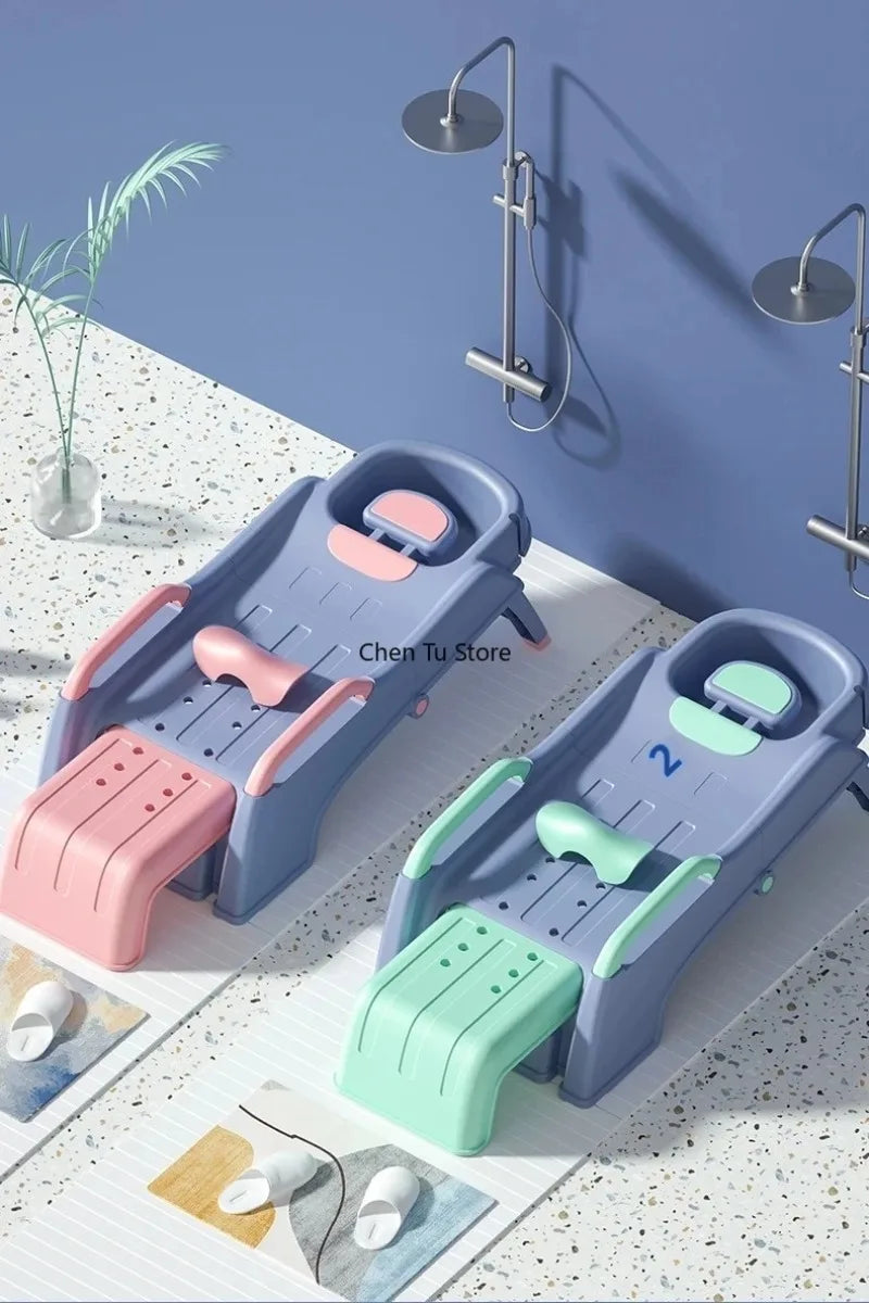 Plastic Children Shampoo Bed Foldable Hair Washing Chair Chairs Spa Basin Massage Bed Luxury Sillon Peluqueria Salon Furniture