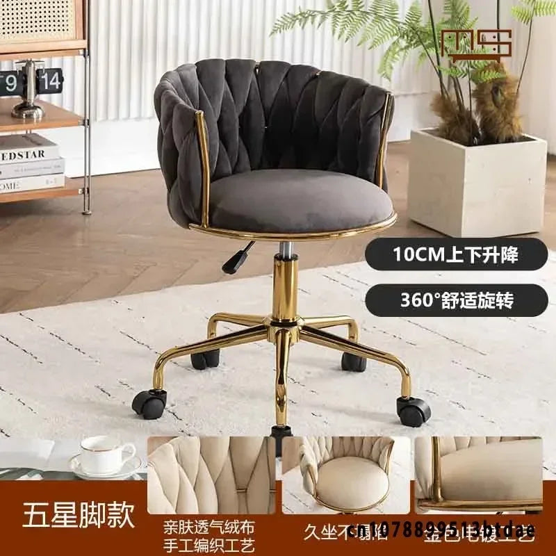 Home Girls Bedroom Makeup Chair, Comfortable for Long Periods of Time Grace Living Room Backrest Lift Swivel Chair JQM Furniture