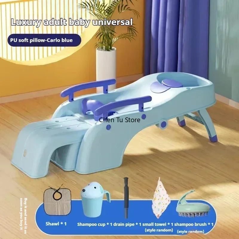 Plastic Children Shampoo Bed Foldable Hair Washing Chair Chairs Spa Basin Massage Bed Luxury Sillon Peluqueria Salon Furniture