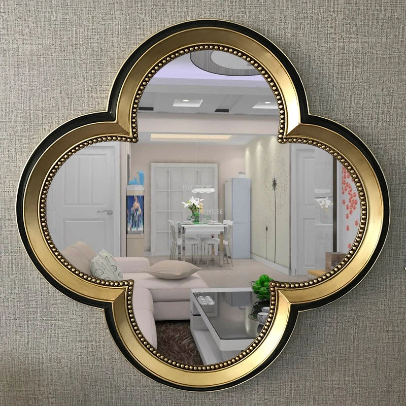 American Retro Bathroom Decorative Mirrors Modern Home Decoration Chinese Clover Wall Hanging Art Mirrors Dressing Table Mirrors