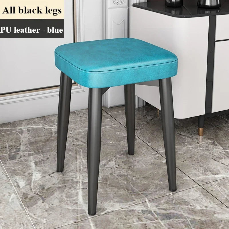 Dining Chair Living Room Leatherwear Latex Version Light Luxury Chair Dining Room Thickening Stable Leatherwear Square Stools