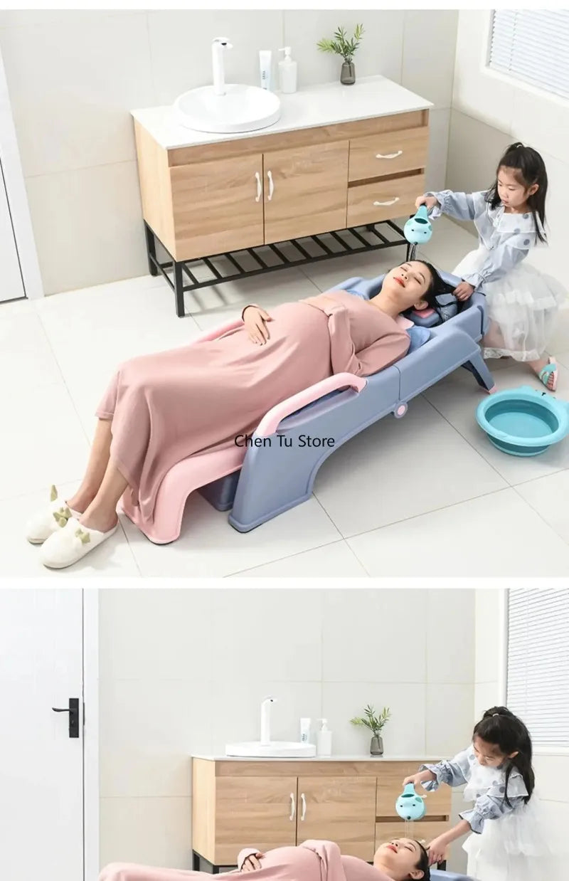 Plastic Children Shampoo Bed Foldable Hair Washing Chair Chairs Spa Basin Massage Bed Luxury Sillon Peluqueria Salon Furniture