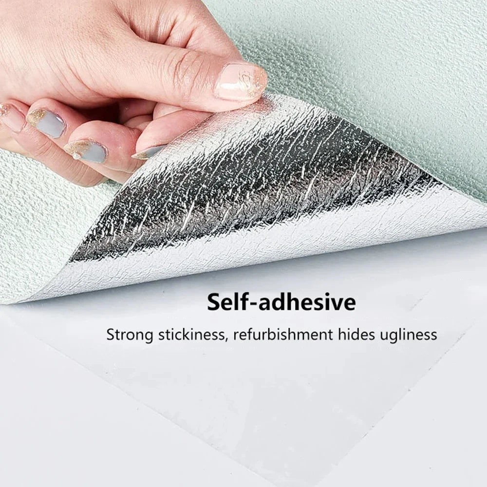 Linen Wallpaper Self-adhesive Waterproof Moisture-proof and Moldy Resistant 3D Wall Stickers Home Living Room Wall Decoration