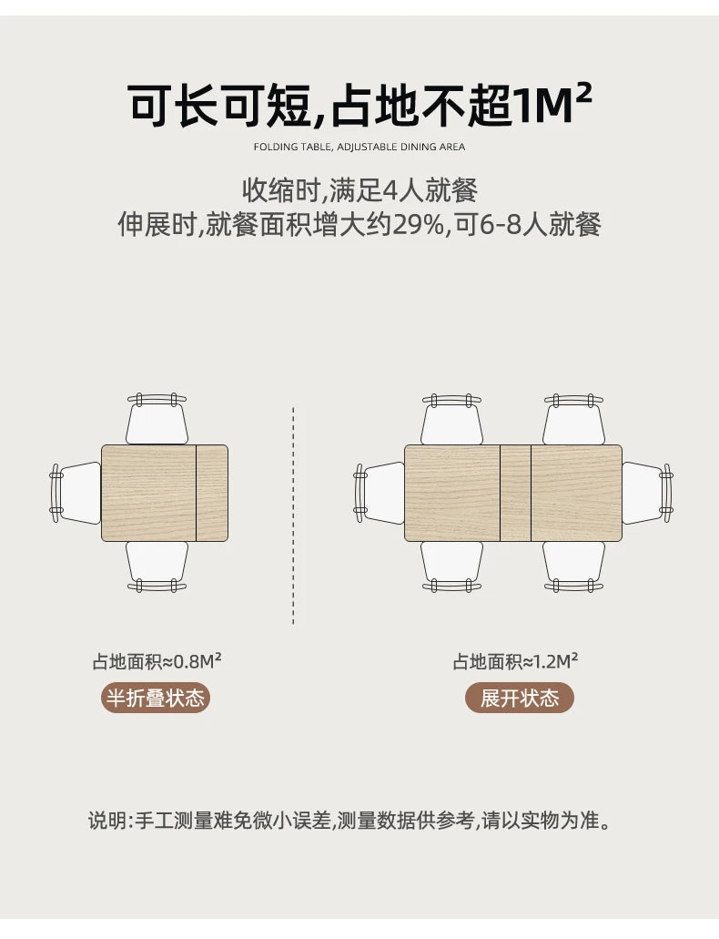 Folding Dining Table Set 6 Chairs Luxury Vintage Square Dining Table Extensio Nordic Mesas Y Sillas De Comedor Kitchen Furniture