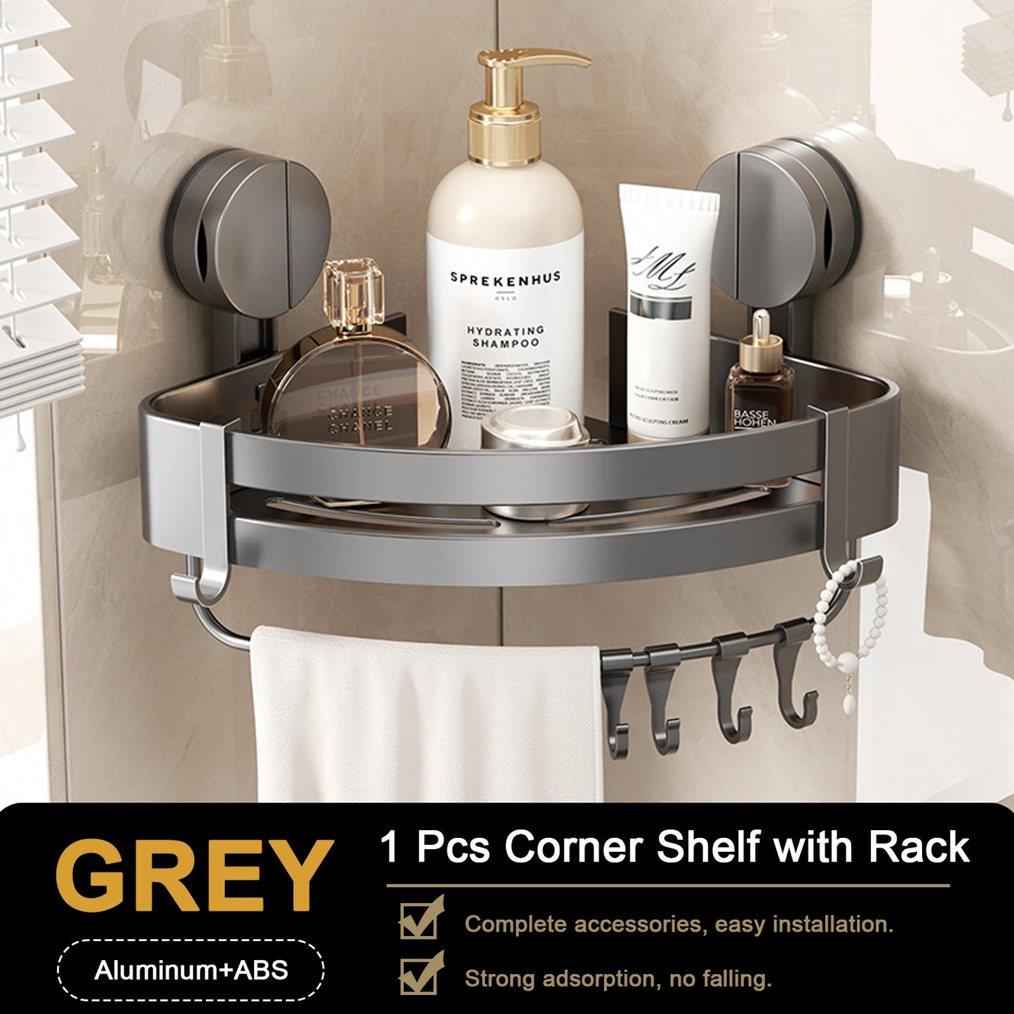 Bathroom Shelf for Shower Wall Mounted Shampoo Bottle Orangizer Shower Corner Rack Storage Punch-free Bathroom Accessories