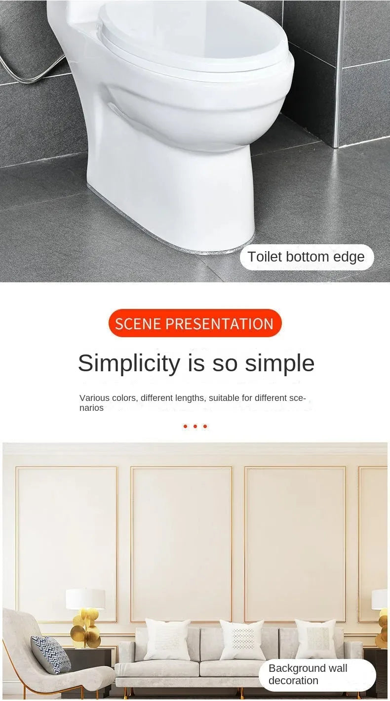Self-Adhesive Ceramic Tile Gap Tape Kitchen Bathroom Waterproof Mildewproof Stickers Beautiful Seam Tapes sparkle Decor Strip