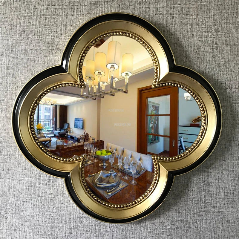 American Retro Bathroom Decorative Mirrors Modern Home Decoration Chinese Clover Wall Hanging Art Mirrors Dressing Table Mirrors