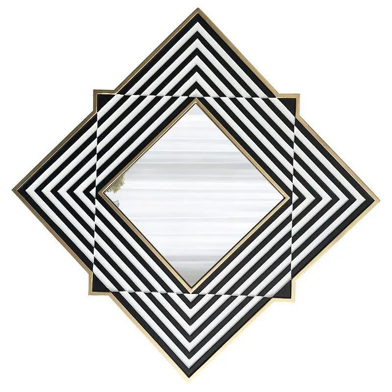 Nordic Wrought Iron Study Decorative Mirrors Modern Fitting Room Wall Hanging Mirror Simple Restaurant Kitchen Square Pendant