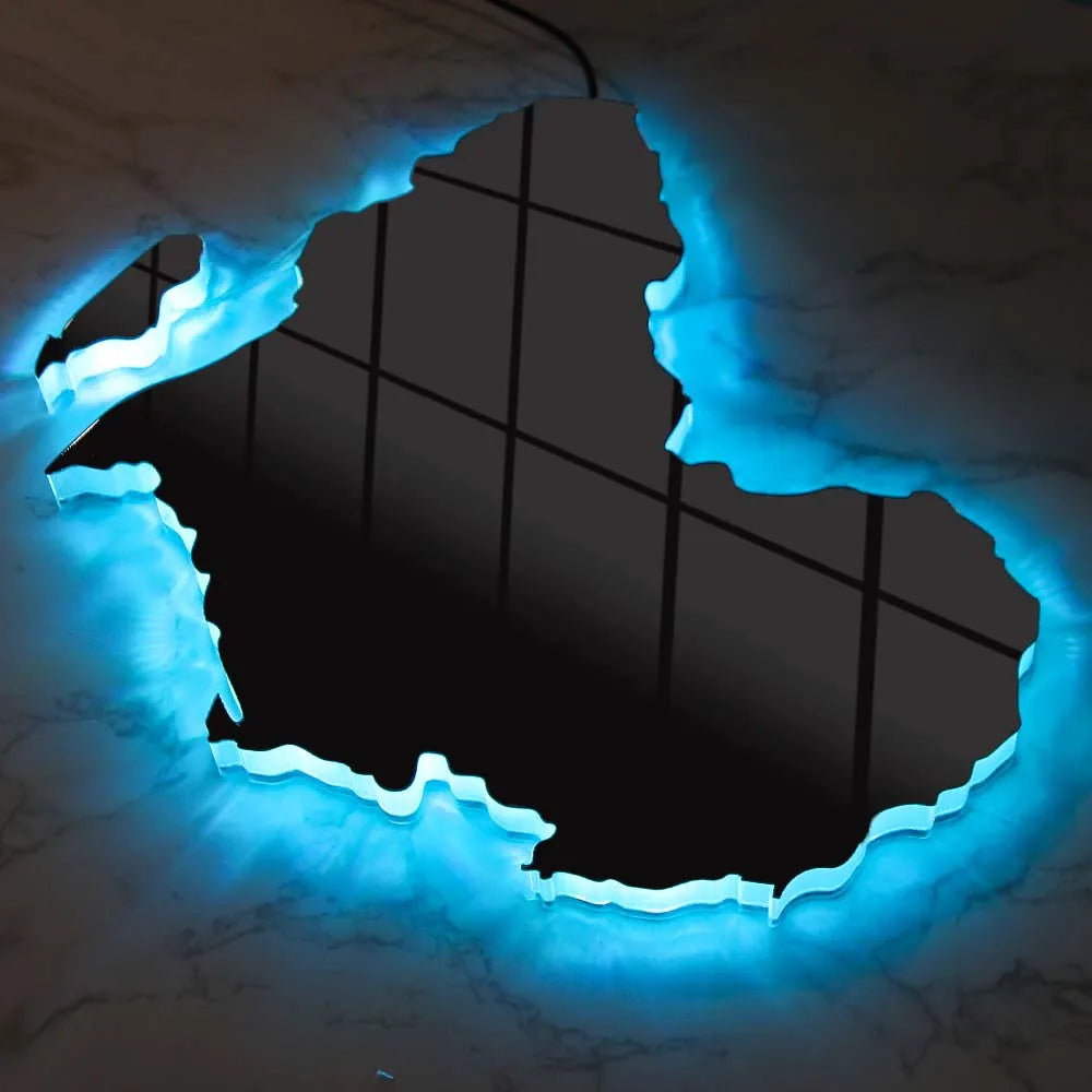 Map Of Africa Light Up Neon Sign For Bedroom Office Glowing African Map Geography Luminous Wall Mirror LED Lighting Home Decor