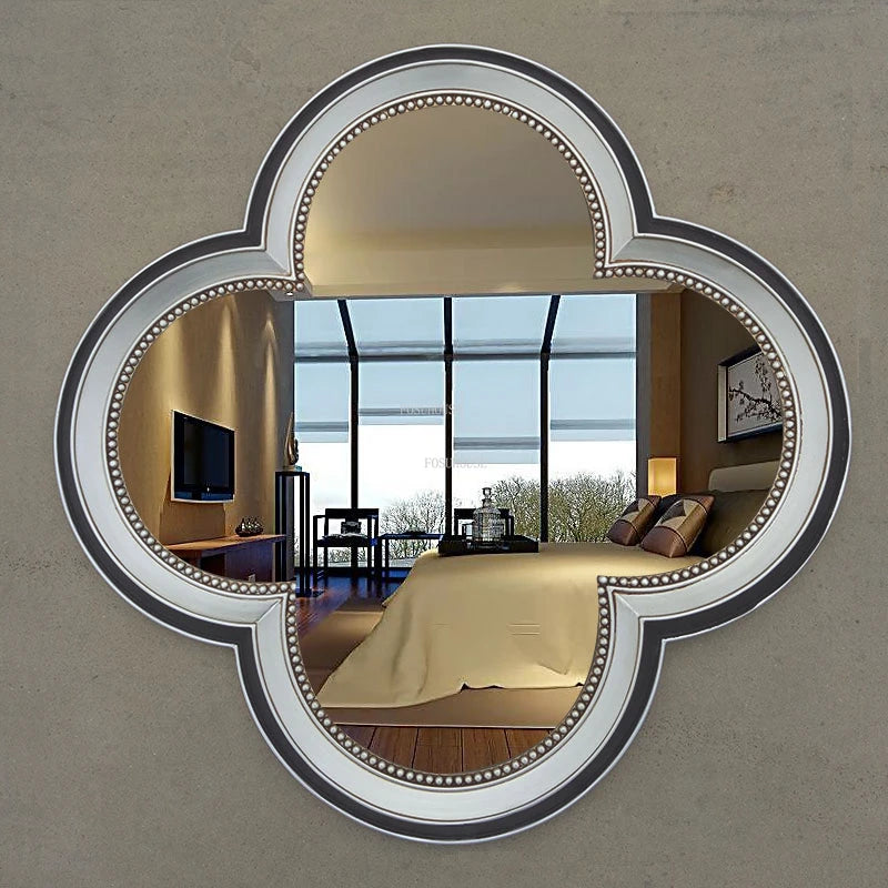 American Retro Bathroom Decorative Mirrors Modern Home Decoration Chinese Clover Wall Hanging Art Mirrors Dressing Table Mirrors