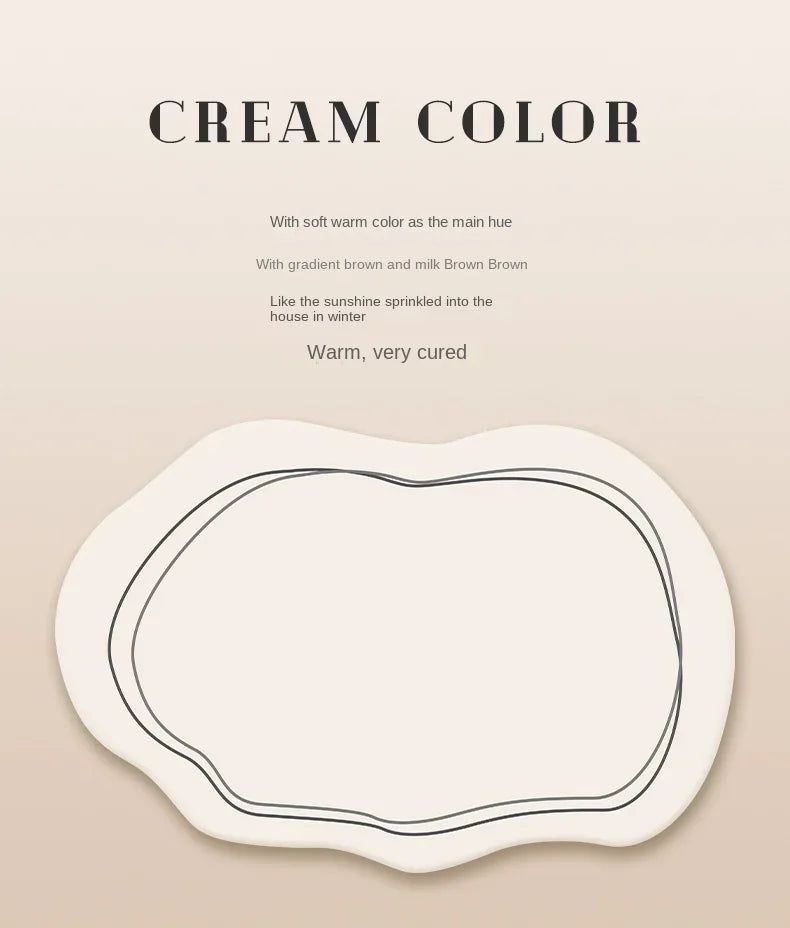 Green Cream Rugs for Bedroom Large Area Living Room Decoration Irregular Shape Carpet Soft Fluffy Lounge Rug Anti-slip Study Mat