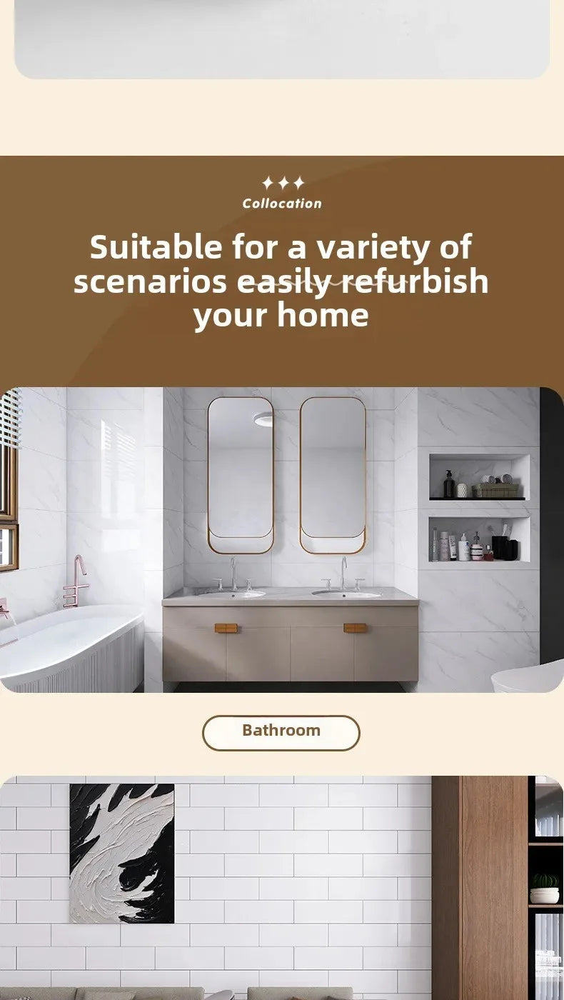Background Decoration Glossy Anti-marble Texture Wall Stickers Moisture-proof Waterproof Self-adhesive Stickers PVC Foam Decals