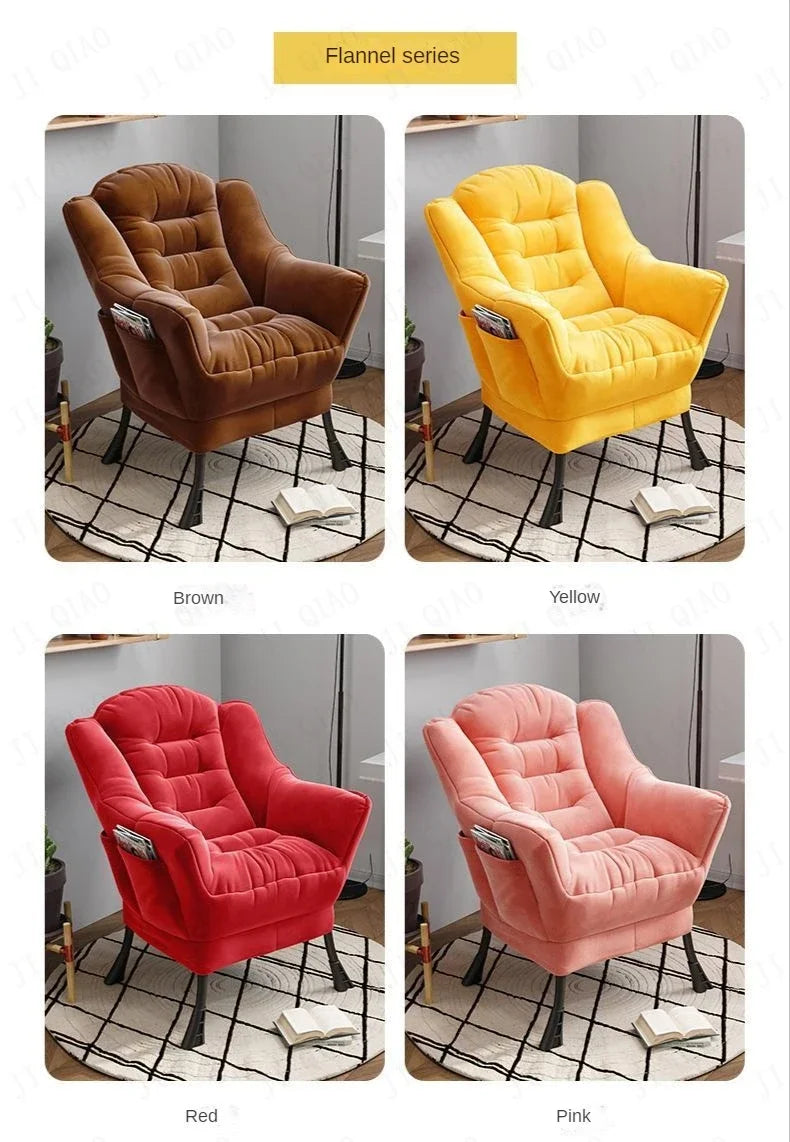 New Living Room Chairs Lazy Leisure Home Light Back chair sofa chair Bedroom Home comfortable Sofa Chair Armchair with Footrest