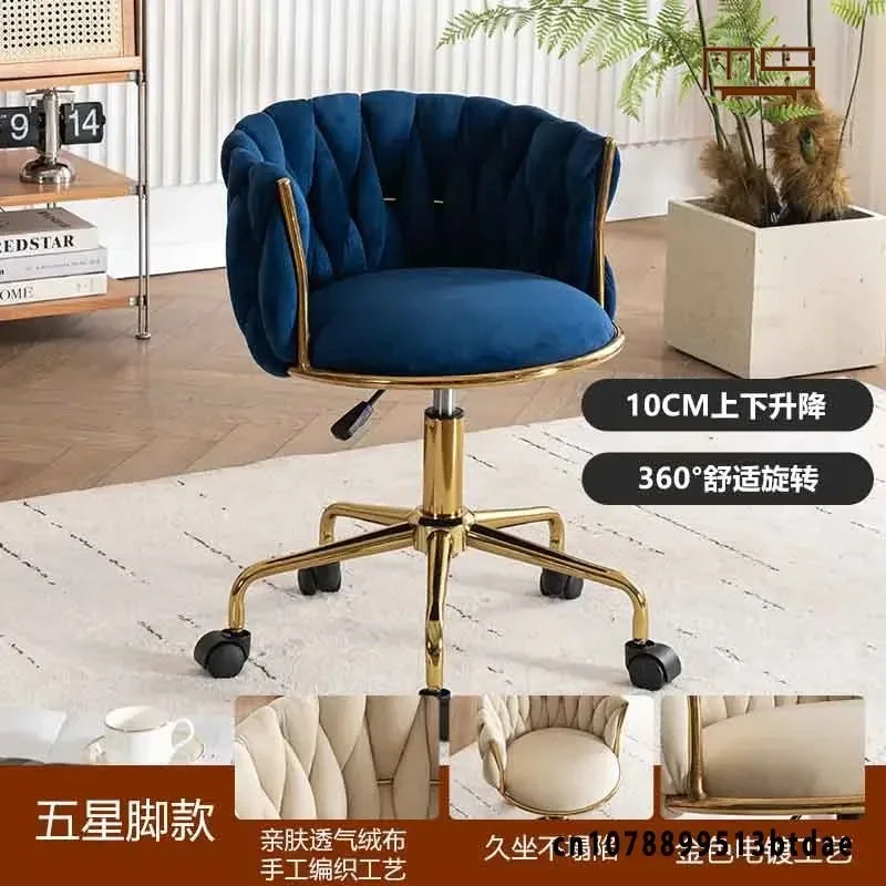 Home Girls Bedroom Makeup Chair, Comfortable for Long Periods of Time Grace Living Room Backrest Lift Swivel Chair JQM Furniture