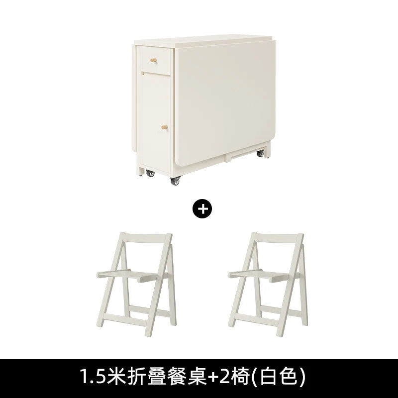 Folding Dining Table Set 6 Chairs Luxury Vintage Square Dining Table Extensio Nordic Mesas Y Sillas De Comedor Kitchen Furniture