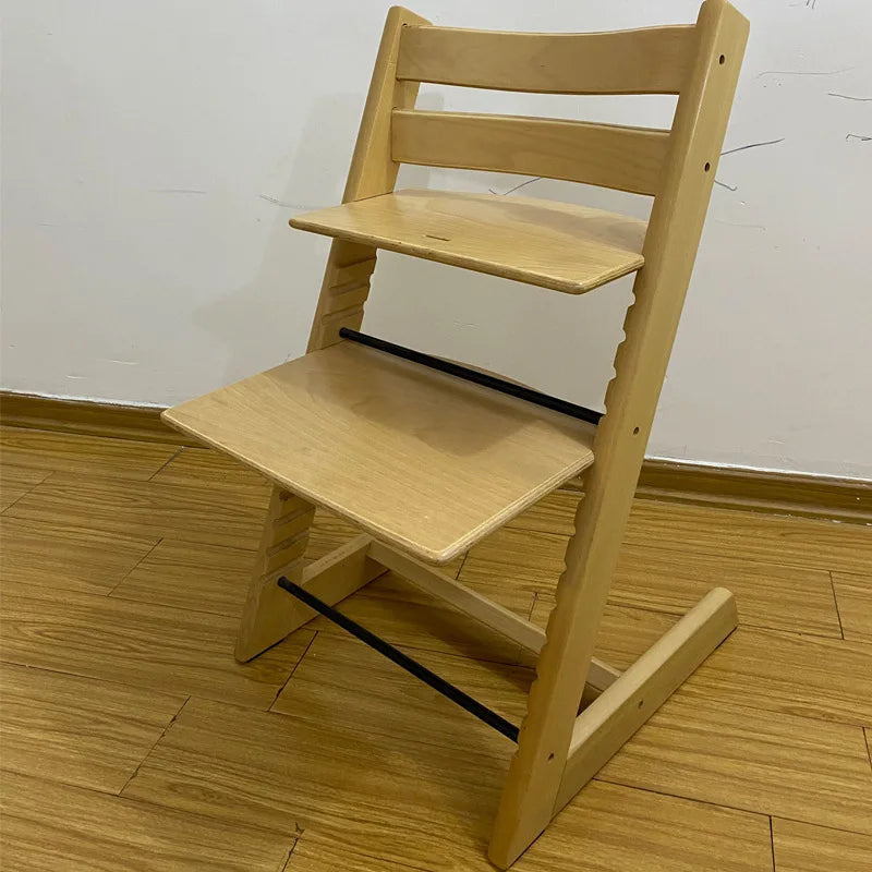X&D Children's Growth Chair Baby Dining Chair Multifunctional Adjustable Beech Wood Children's High Legged Learning Chair 2024