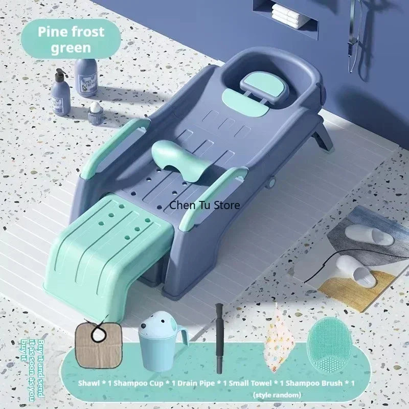 Plastic Children Shampoo Bed Foldable Hair Washing Chair Chairs Spa Basin Massage Bed Luxury Sillon Peluqueria Salon Furniture