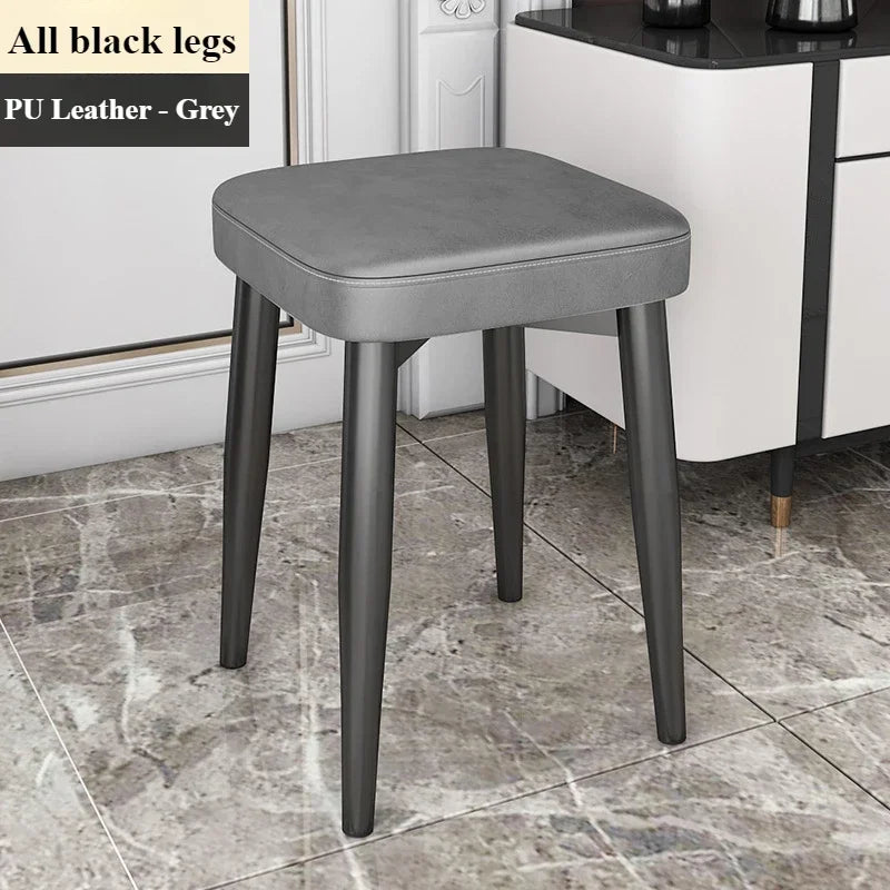 Dining Chair Living Room Leatherwear Latex Version Light Luxury Chair Dining Room Thickening Stable Leatherwear Square Stools