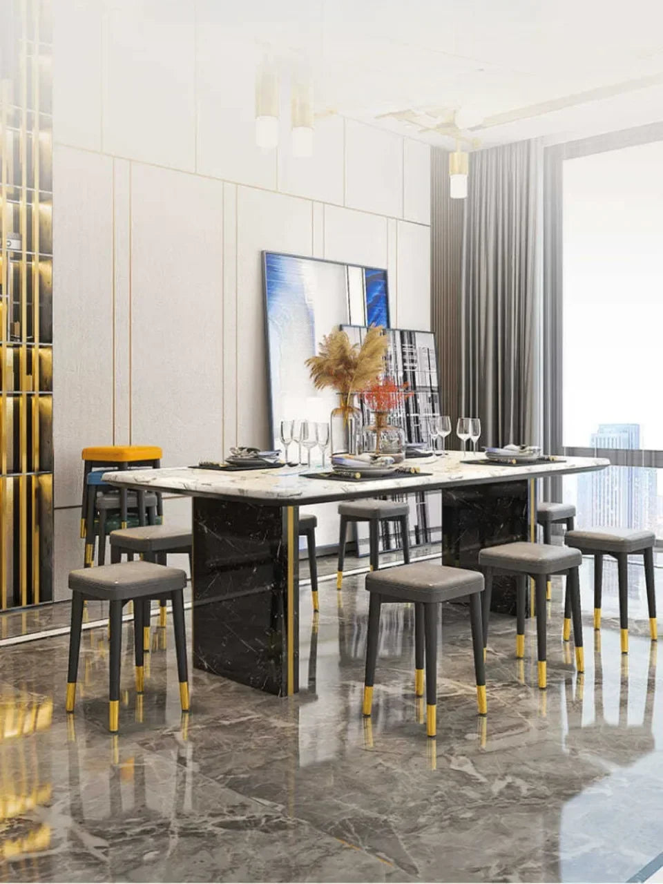 Dining Chair Living Room Leatherwear Latex Version Light Luxury Chair Dining Room Thickening Stable Leatherwear Square Stools