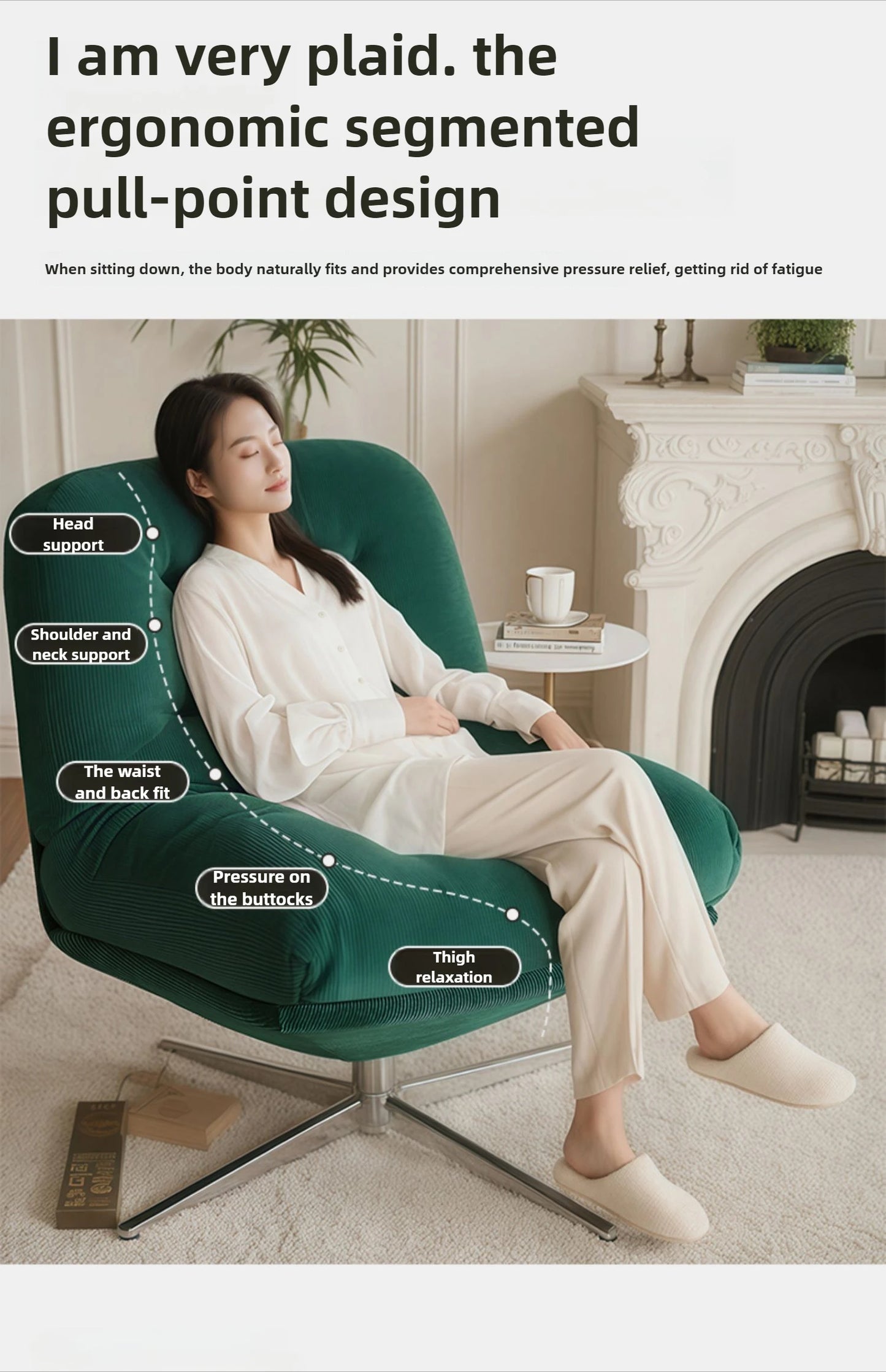 Single sofa chair light luxury medieval Bauhaus living room leisure chair bedroom lazy sofa