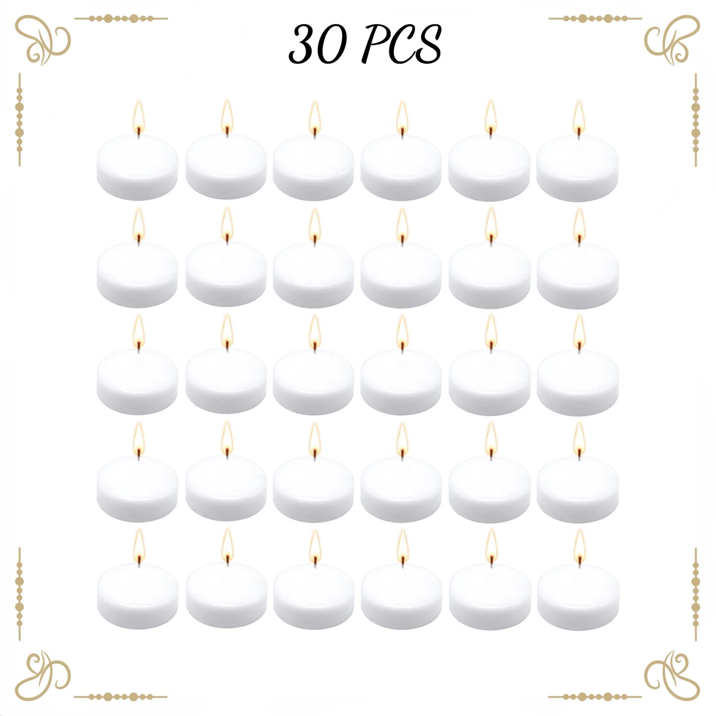 20-100pcs Floating Candles for Centerpieces Floating Pool Decorations for Wedding 1.7Inch 4Hours Burn Time Unscented Wax Discs