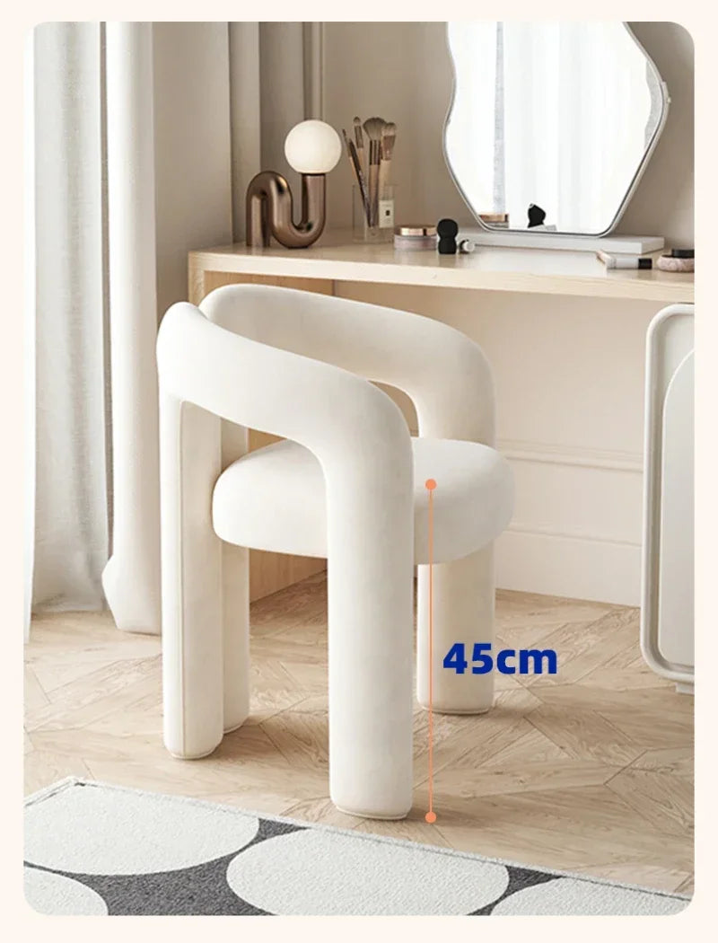 Richome Dressing Chair Makeup Flannel Stool Luxury Comfortable Chair for Dressing Table Livingroom Clothing Store Modern Design