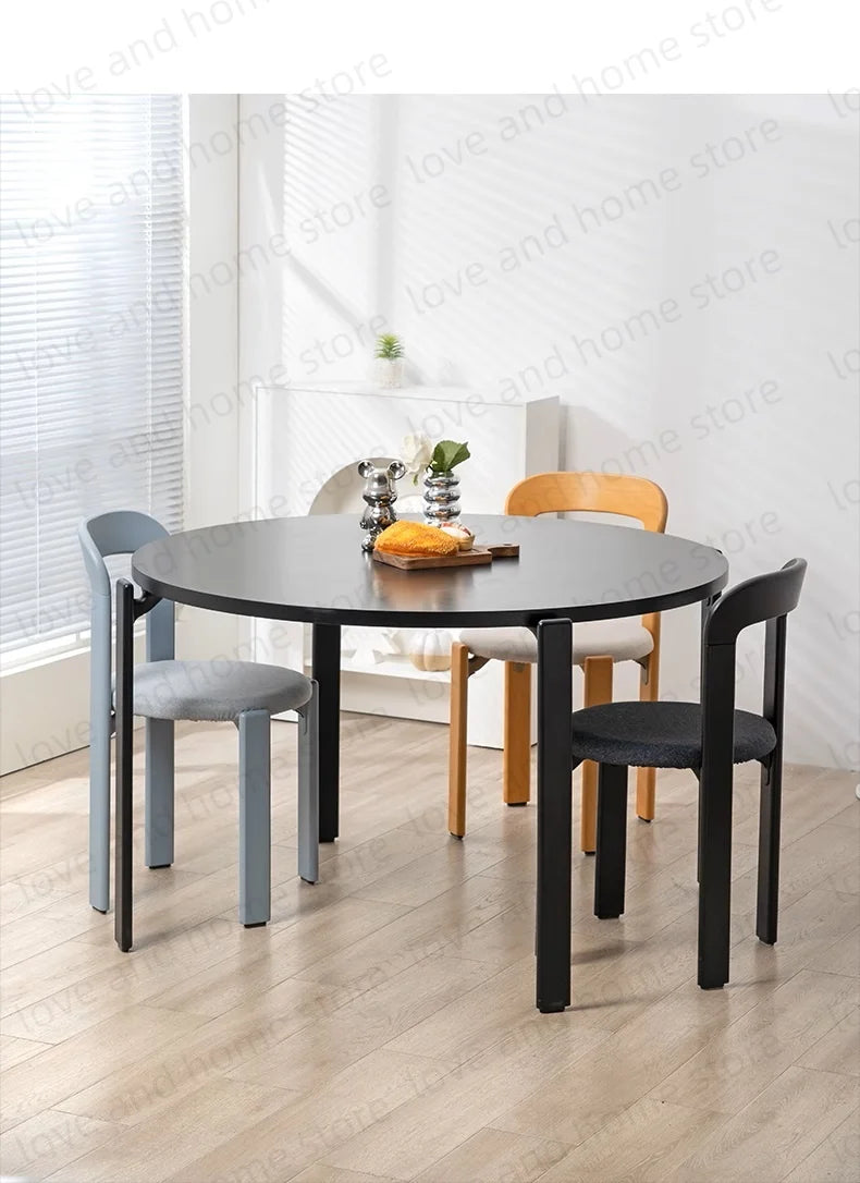 Nordic Beech Solid Wood Plywood Dining Stackable Vintage Curved Rey Backrest Swiss Chair