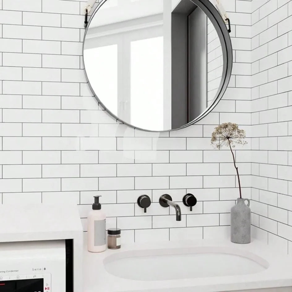 White/Black Brick Waterproof Oil-Proof Wallpaper for Kitchen Countertop Cabinet Decor Self Adhesive Removable Wall Stickers