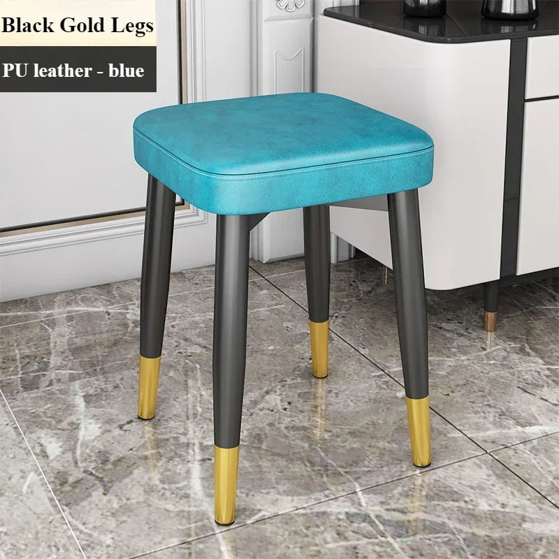 Dining Chair Living Room Leatherwear Latex Version Light Luxury Chair Dining Room Thickening Stable Leatherwear Square Stools