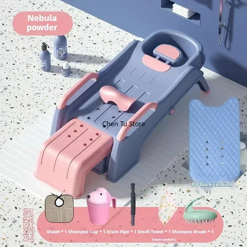 Plastic Children Shampoo Bed Foldable Hair Washing Chair Chairs Spa Basin Massage Bed Luxury Sillon Peluqueria Salon Furniture