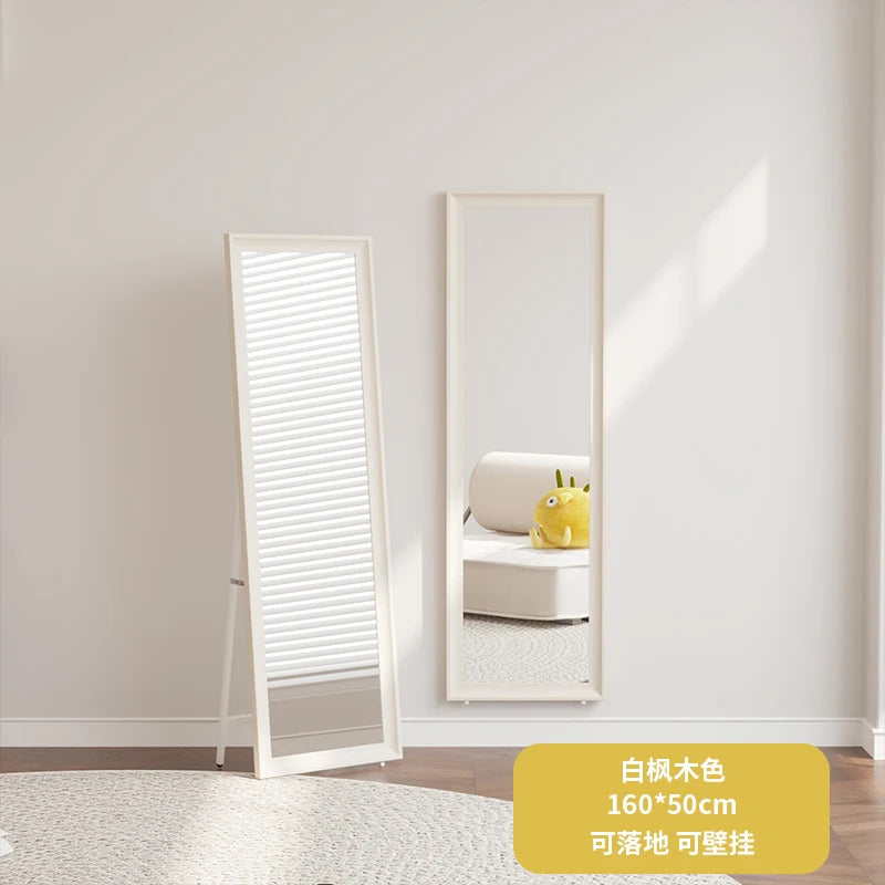 Square Wooden Mirror Garden Art Modern Full Body Standing Mirror Bedroom Floor Girls Rattan Espelhos Living Room Decorations