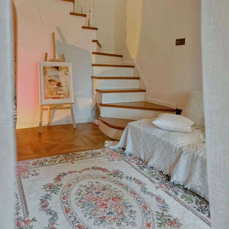 Bohemian Living Room Flower Carpet Retro Bedroom Large Area Mat Home Decoration Cloakroom Minimalist Sofa Corridor Bedside Rug