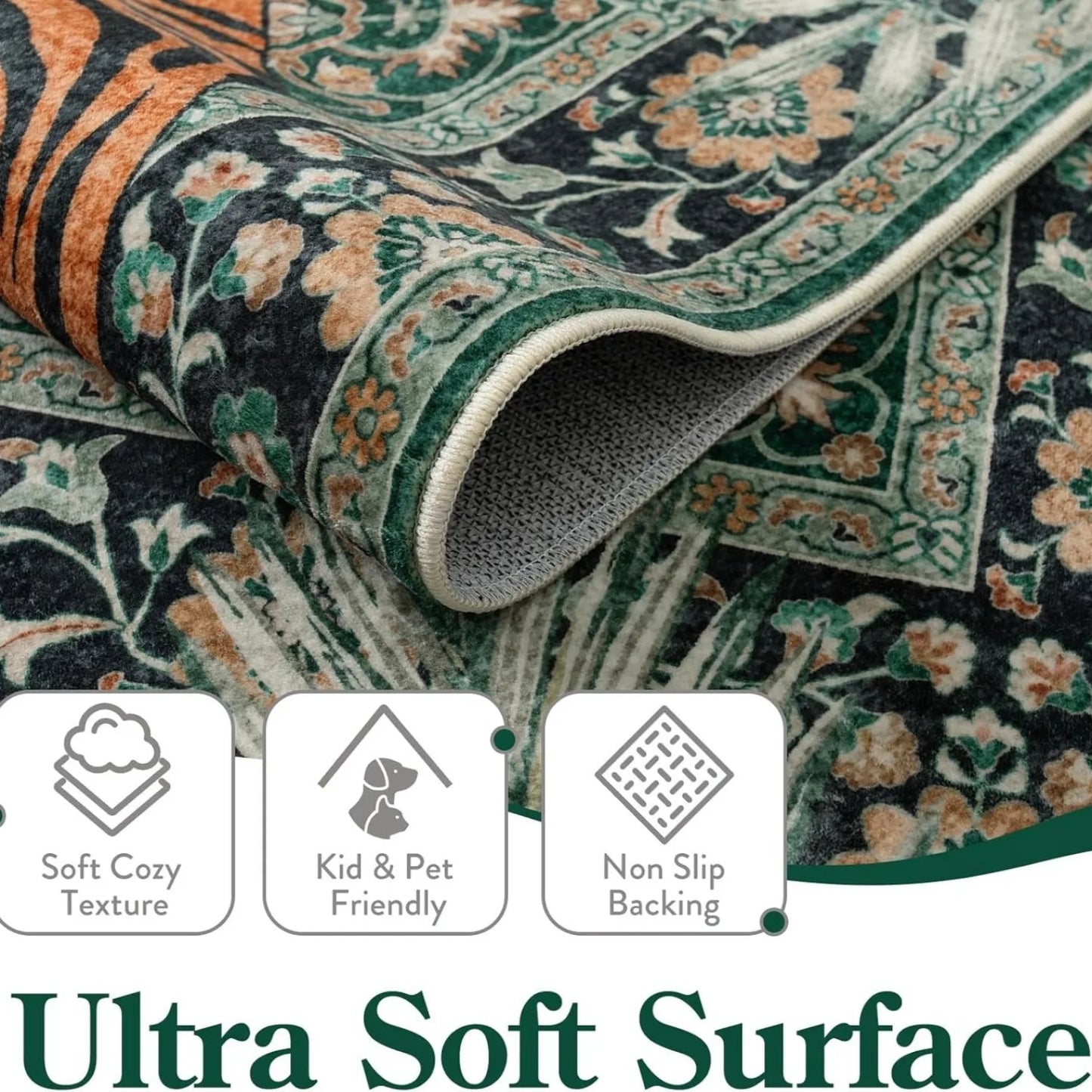 Rug for Living Room Carpet Jungle Tiger Home Decoration Large Area Bedroom Plush Floor Mat Machine Washable Coffee Table Rugs 러그
